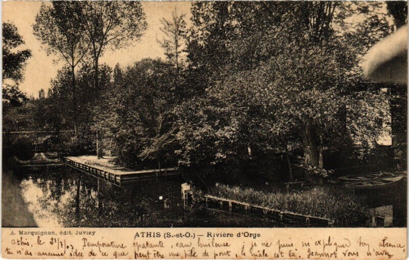Carte postale ancienne Athis Mons Riviere d'Orge à Athis-Mons