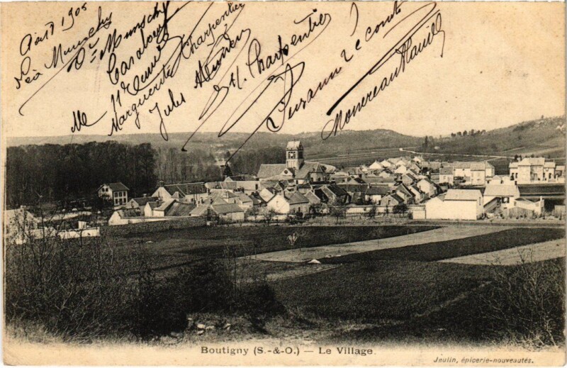 Carte postale ancienne Boutigny Le Village