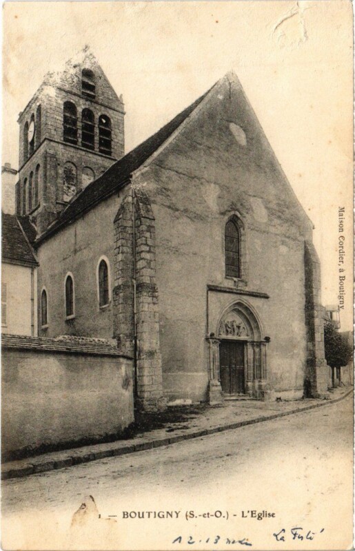 Carte postale ancienne Boutigny Eglise