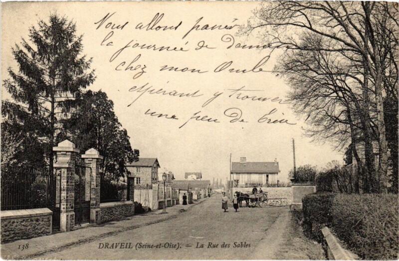 Carte postale ancienne Draveil Rue des Sables à Draveil