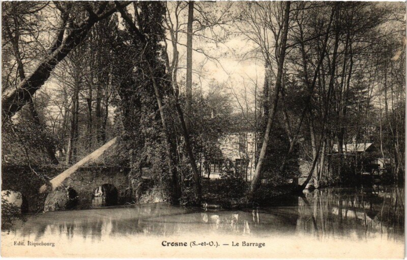Carte postale ancienne Crosnes Le Barrage à Crosne