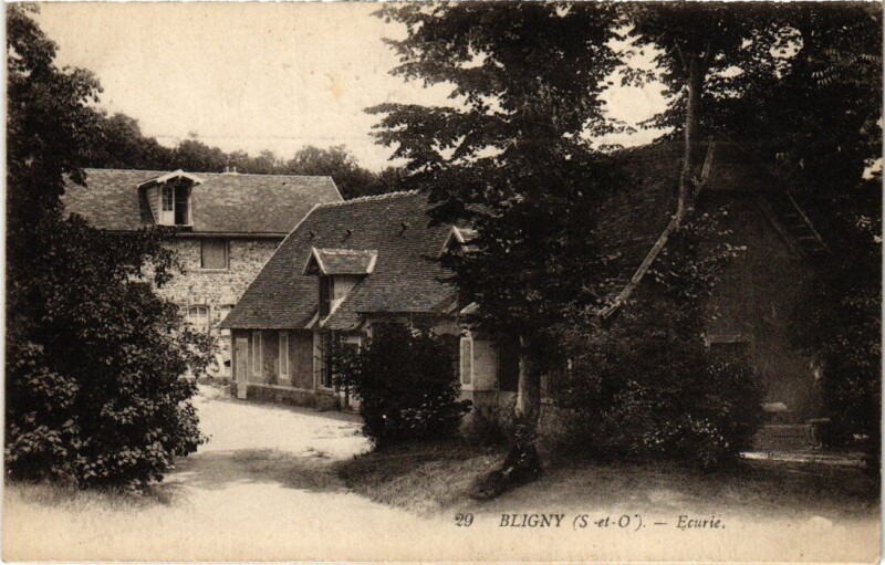 Carte postale ancienne Briis s Forges Bligny Ecurie