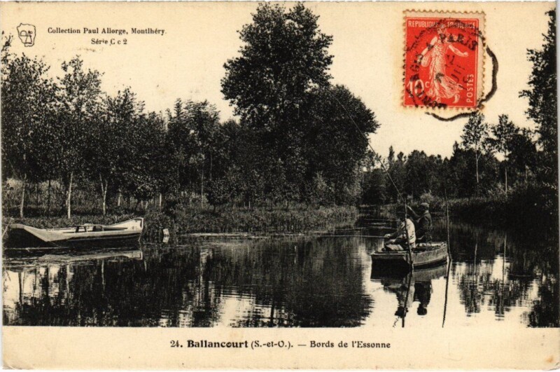 Carte postale ancienne Ballancourt Bords de l'Essonne
