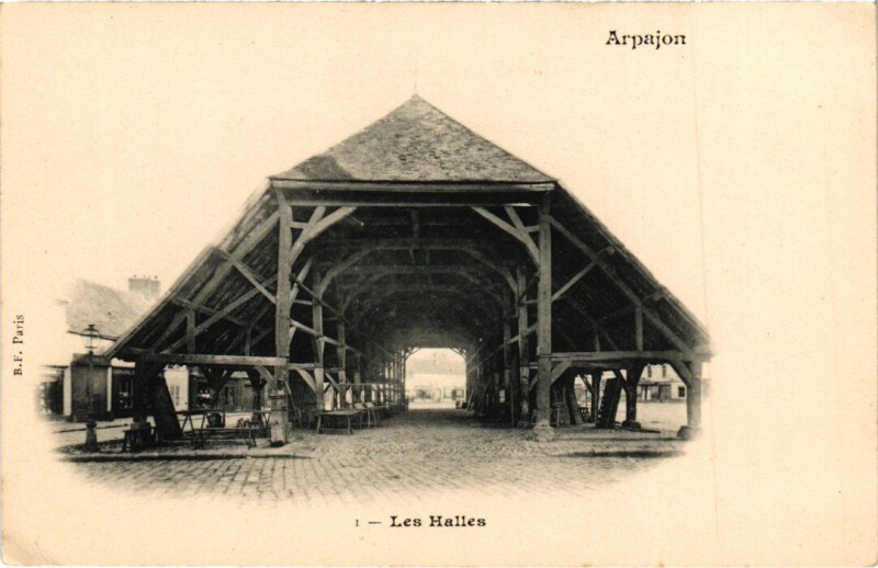Carte postale ancienne Arpajon Les Halles à Arpajon