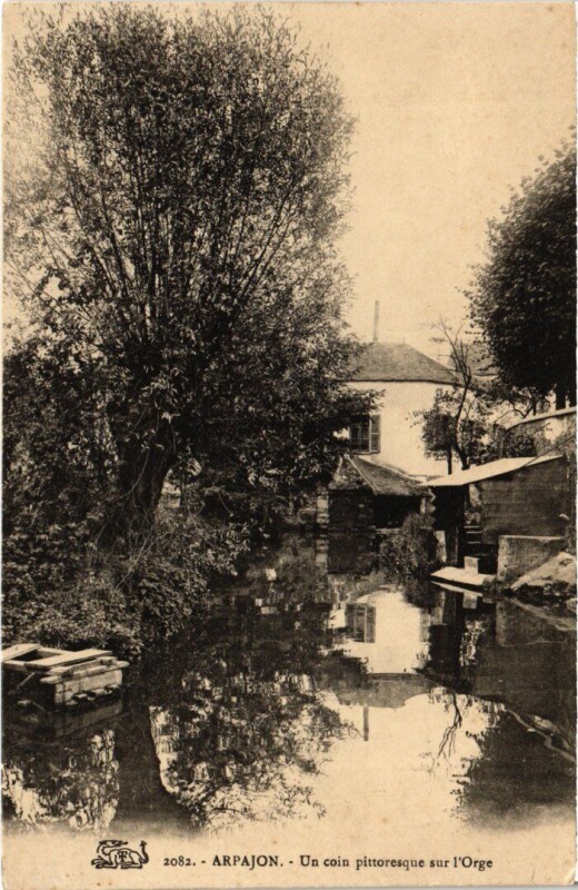 Carte postale ancienne Arpajon un coin sur l'Orge à Arpajon