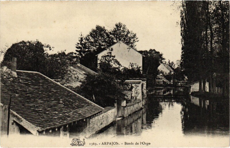 Carte postale ancienne Arpajon Bords de l'Orge à Arpajon
