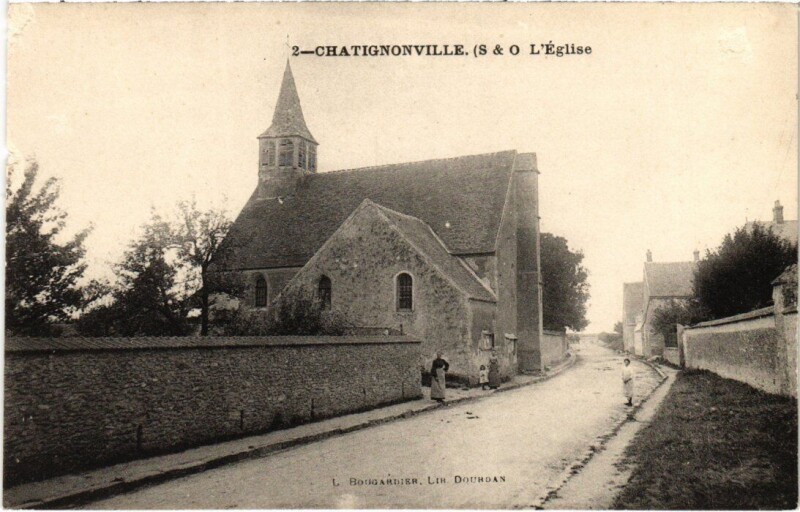 Carte postale ancienne Chatignonville Eglise à Chatignonville
