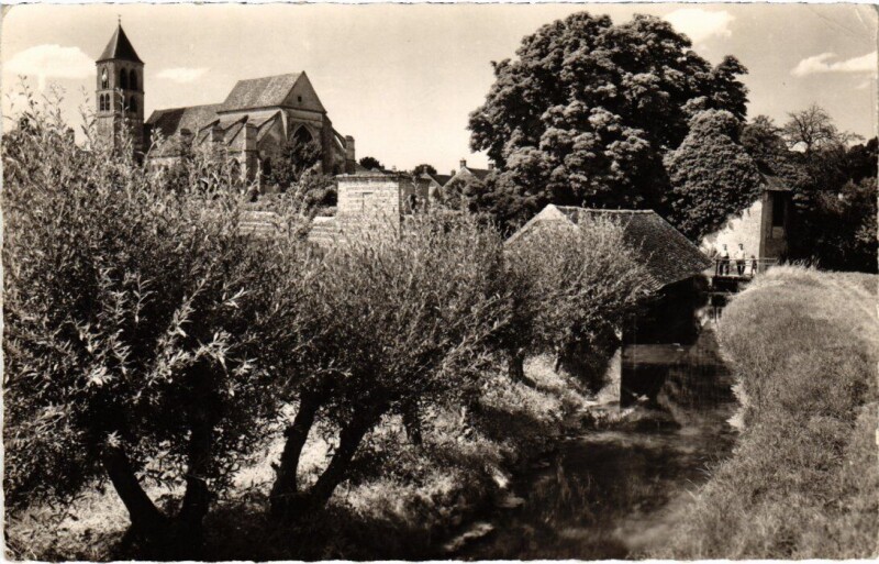 Carte postale ancienne Cerny Le ru à Cerny