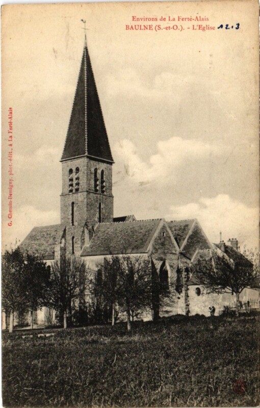 Carte postale ancienne Baulne Eglise à Baulne