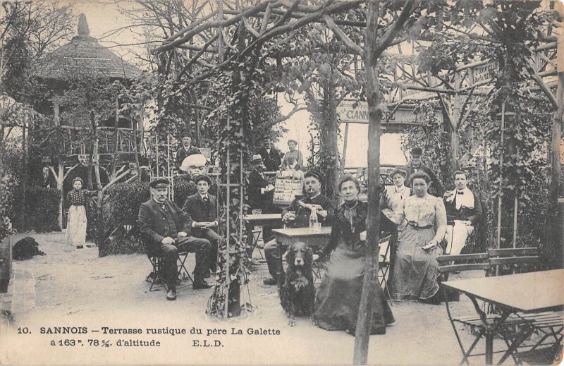 Carte postale ancienne Sannois - Terrasse Rustique Du Pere La Galette à Sannois