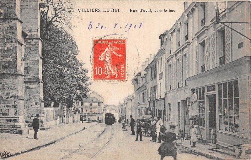 Carte postale ancienne Villiers Le Bel - Rue D'Aval Vers Le Bas à Villiers-le-Bel