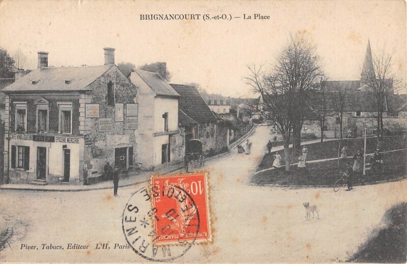Carte postale ancienne Brignancourt - La Place à Brignancourt
