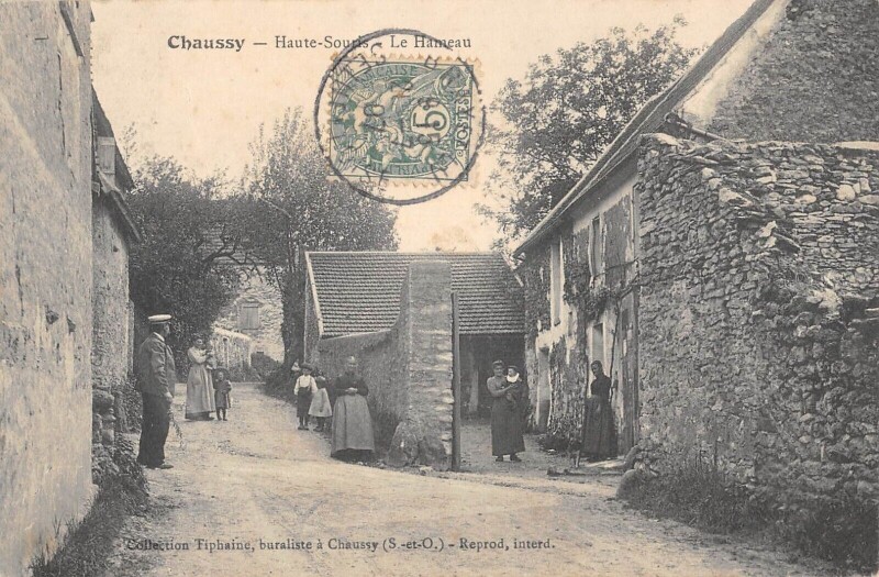 Carte postale ancienne Chaussy - Haute Souris - Le Hameau à Chaussy