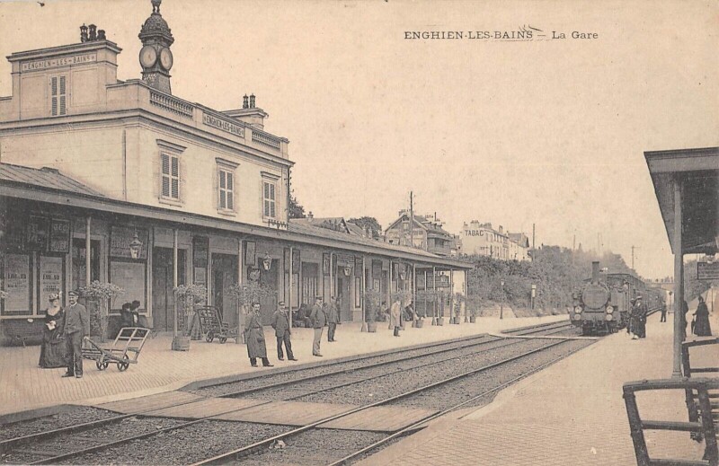 Carte postale ancienne Enghien Les Bains / La Gare à Enghien-les-Bains