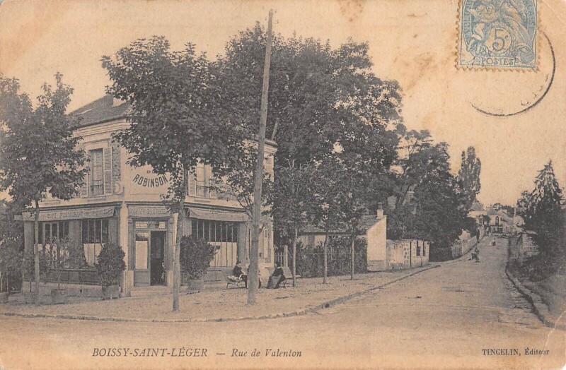 Carte postale ancienne Boissy Saint Leger - Rue De Valenton - cliché rare à Valenton
