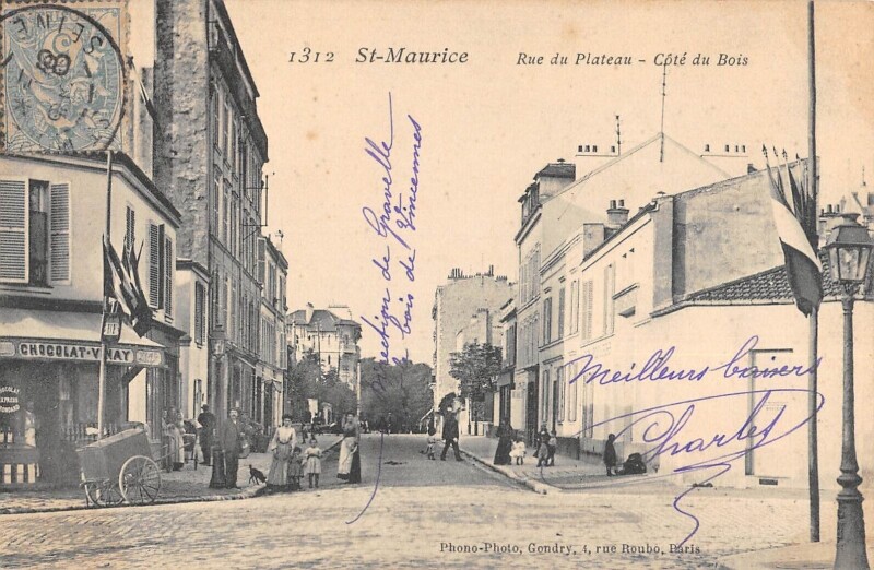 Carte postale ancienne Saint Maurice - Rue Du Plateau - Cote Du Bois à Saint-Maurice