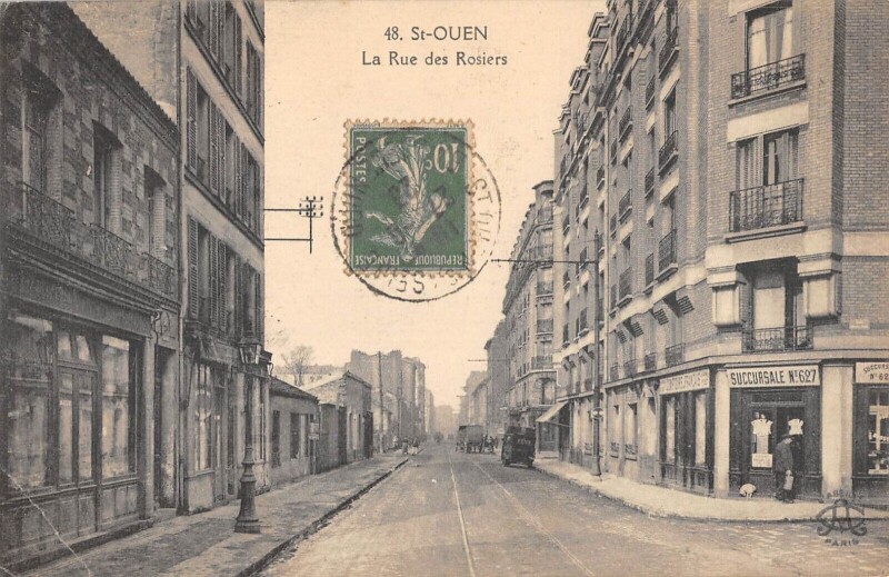 Carte postale ancienne La Rue des Rosiers à Saint-Ouen-sur-Seine