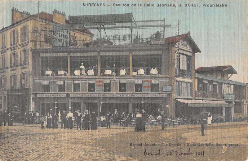 Carte postale ancienne Suresnes - Pavillon De La Belle Gabrielle - R.sahut Proprietaire à Suresnes