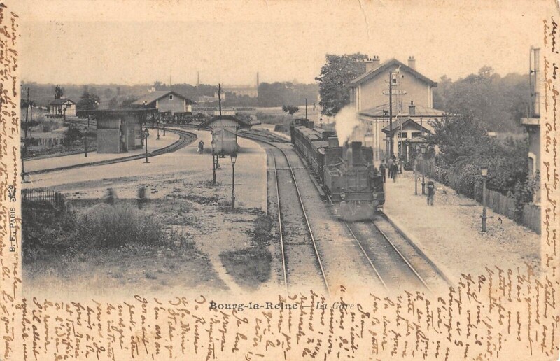 Carte postale ancienne Bourg La Reine / La Gare / Train à Bourg-la-Reine