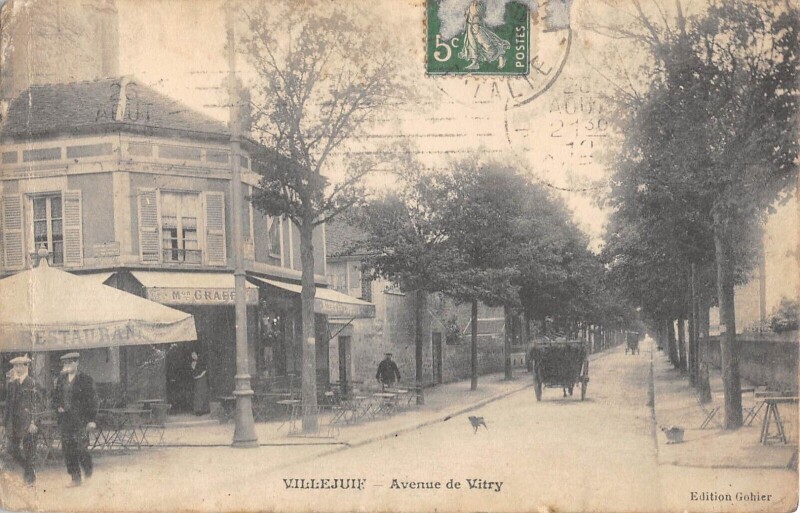 Carte postale ancienne Villejuif - Avenue De Vitry à Villejuif