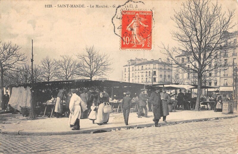Carte postale ancienne Saint Mande - Le Marche