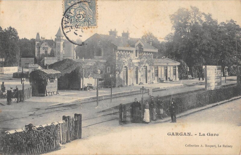 Carte postale ancienne Gargan - La Gare
