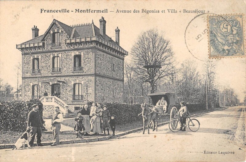 Carte postale ancienne Franceville - Montfermeil - Avenue Des Begonias Et Villa Beausejour à Montfermeil
