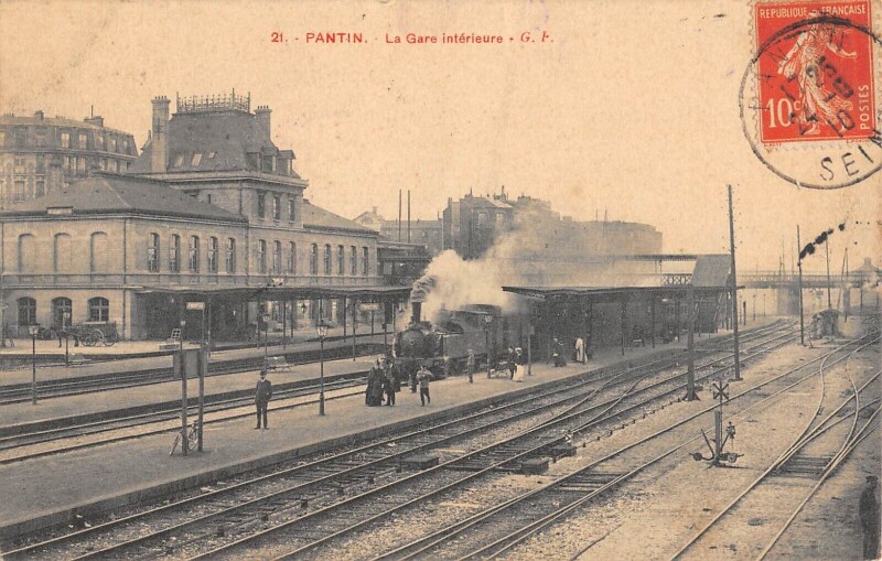 Carte postale ancienne Pantin - La Gare Interieure à Pantin