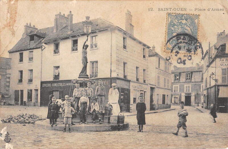 Carte postale ancienne Place d'Armes à Saint-Ouen-sur-Seine