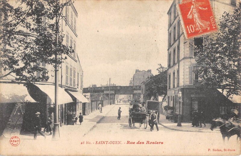 Carte postale ancienne Rue des Rosiers à Saint-Ouen-sur-Seine