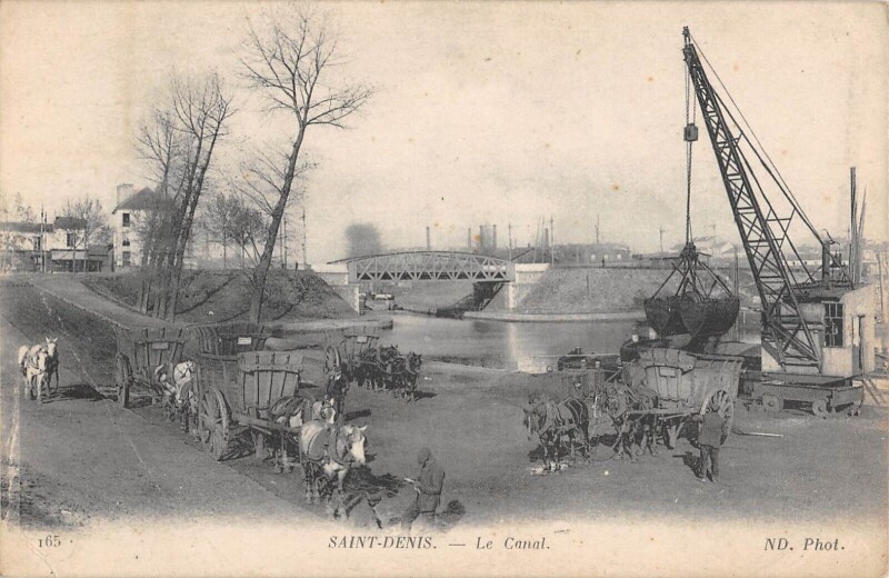Carte postale ancienne Saint Denis - Le Canal à Saint-Denis