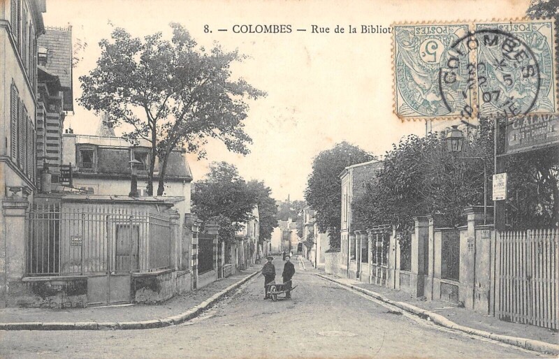 Carte postale ancienne Colombes - Rue De La Bibliotheque à Colombes