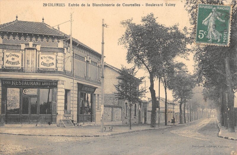Carte postale ancienne Colombes - Entree De La Blanchisserie De Courcelles - Boulevard De Valmy à Colombes