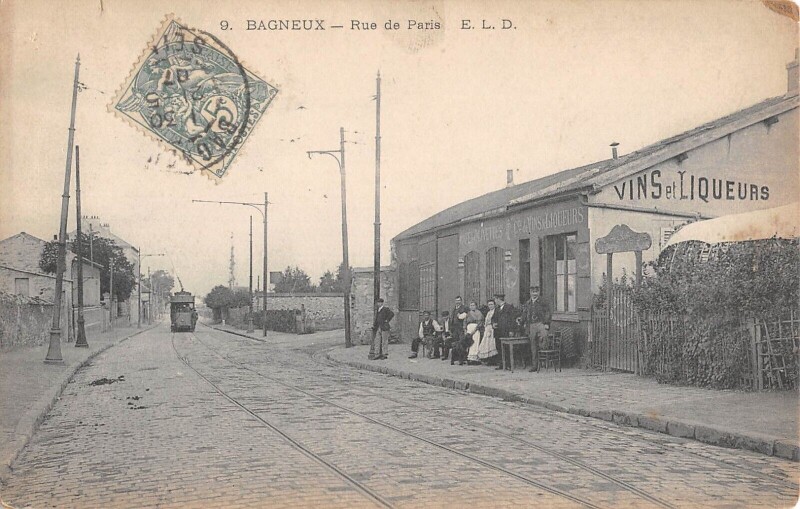 Carte postale ancienne Bagneux / Rue De Paris / Buvette à Bagneux