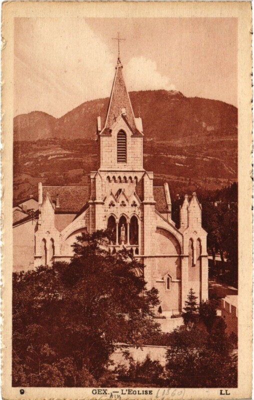 Carte postale ancienne Gex Eglise