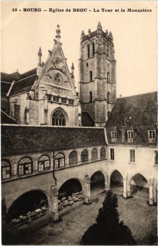 Carte postale ancienne Bourg-en-Bresse L'Eglise de Brou - Tour - Monastere à Bourg-en-Bresse