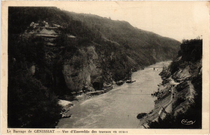 Carte postale ancienne Genissiat Barrage