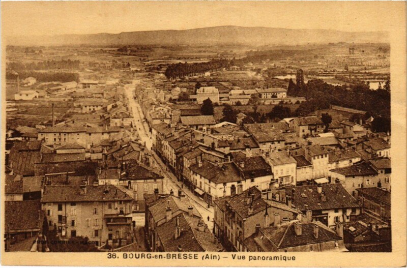 Carte postale ancienne Bourg-en-Bresse Vue Panoramique à Bourg-en-Bresse