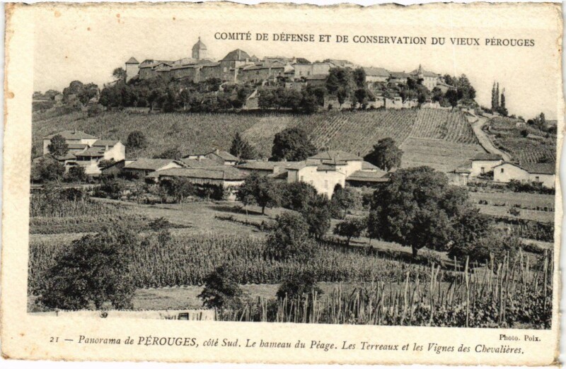 Carte postale ancienne Perouges Panorama