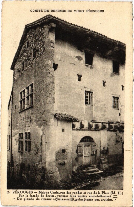 Carte postale ancienne Perouges Maison Cazin