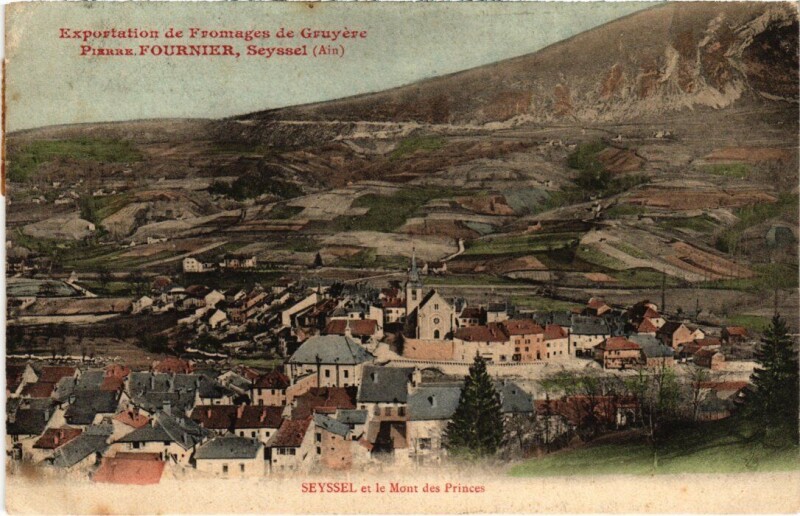 Carte postale ancienne Seyssel et le Mont des Princes à Seyssel