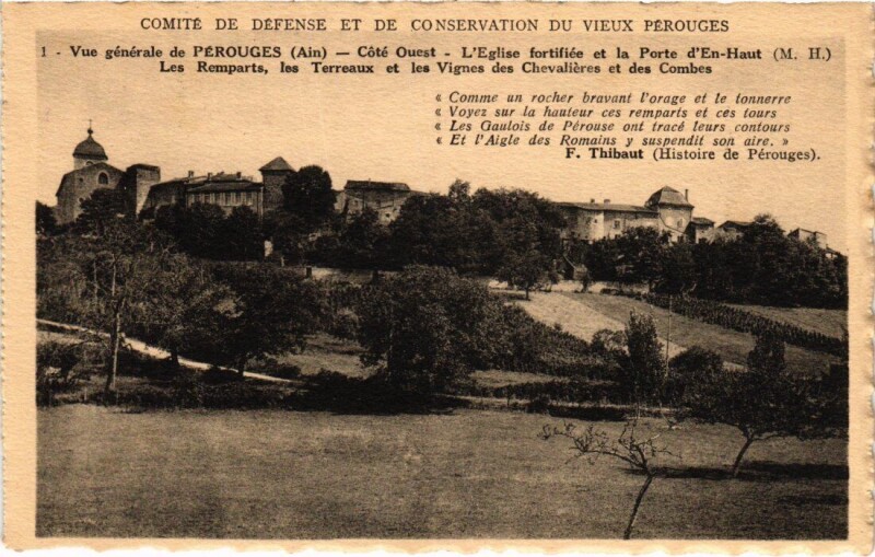 Carte postale ancienne Perouges Vue Generale