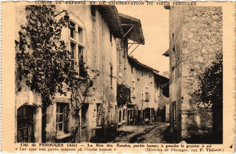 Carte postale ancienne Perouges La Rue des Rondes