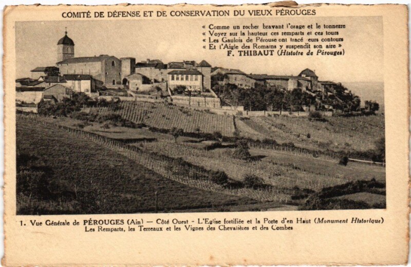 Carte postale ancienne Perouges vue generale