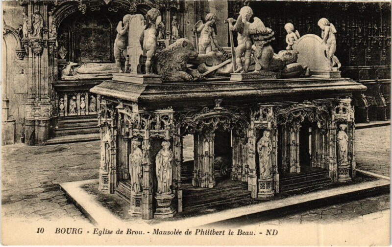 Carte postale ancienne Bourg-en-Bresse L'Eglise de Brou - Mausolee de Philibert le Beau à Bourg-en-Bresse