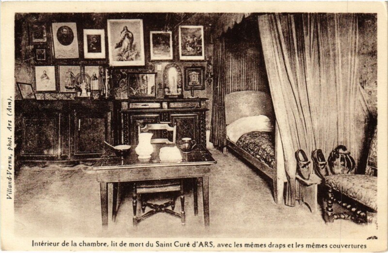 Carte postale ancienne Ars-sur-Formans Chambre - Interieur - Saint Cure d'Ars à Ars-sur-Formans
