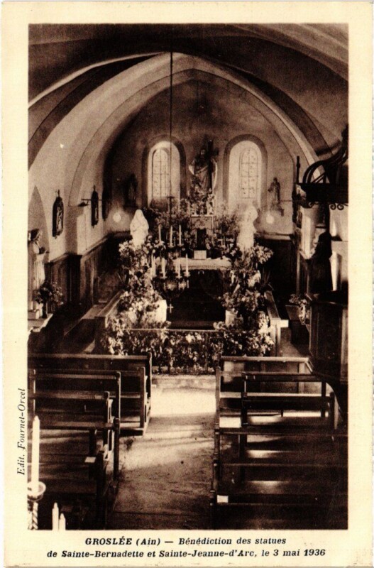 Carte postale ancienne Groslee Benediction des Statues - 1936