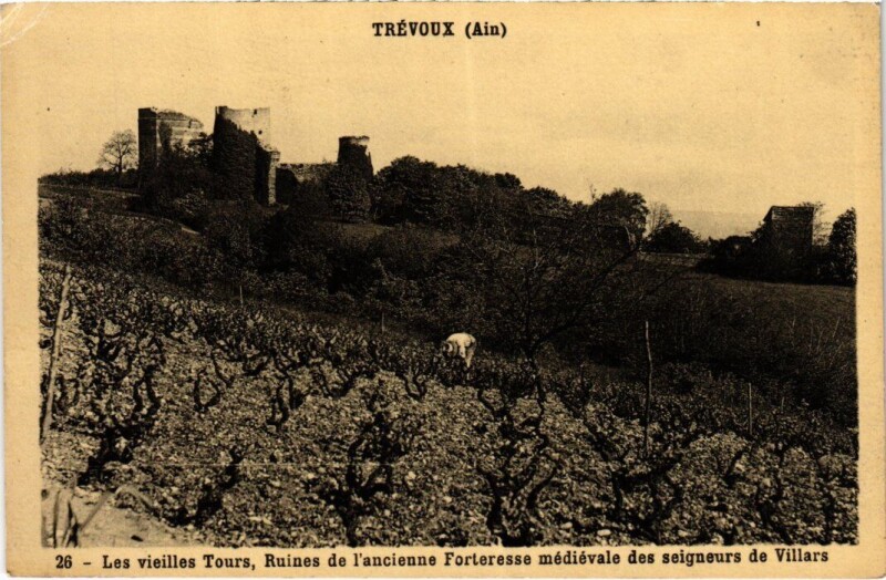 Carte postale ancienne Trevoux Les Vieilles Tours - Ancienne Fortresse - Ruines