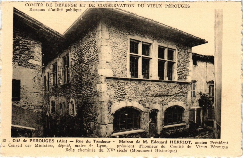 Carte postale ancienne Perouges Maison de M. Edouard Herriot