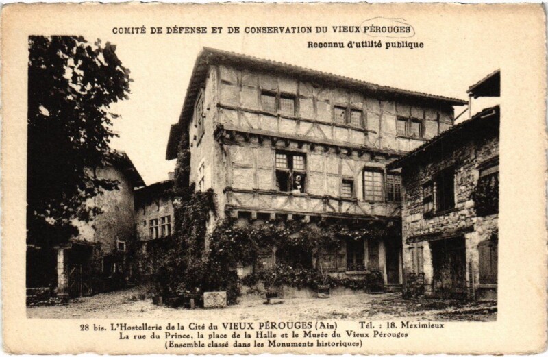 Carte postale ancienne Perouges Hostellerie